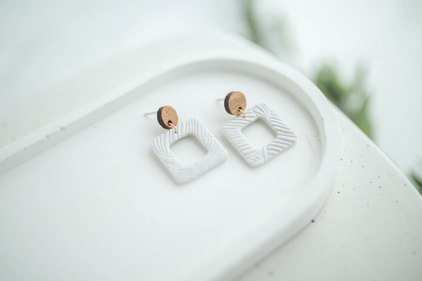 Clay Earrings | Square Dangles | Earth+Sky Collection