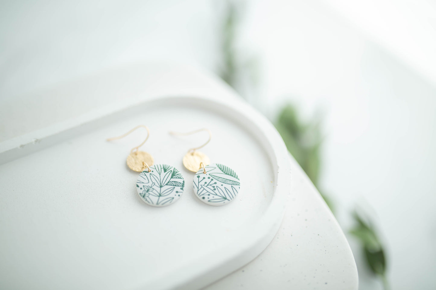 Clay Earrings | Flora Circle Dangles | Earth+Sky Collection