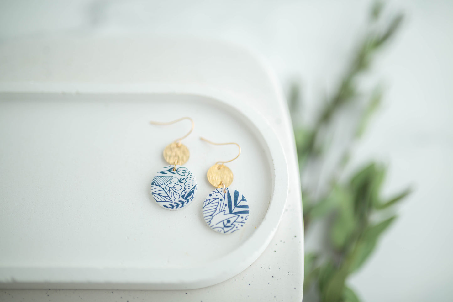 Clay Earrings | Flora Circle Dangles | Earth+Sky Collection