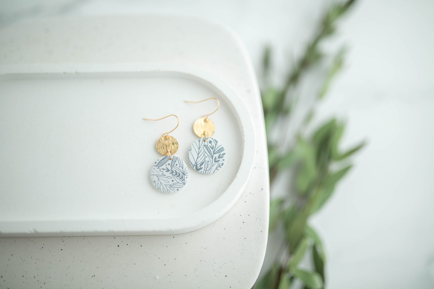 Clay Earrings | Flora Circle Dangles | Earth+Sky Collection