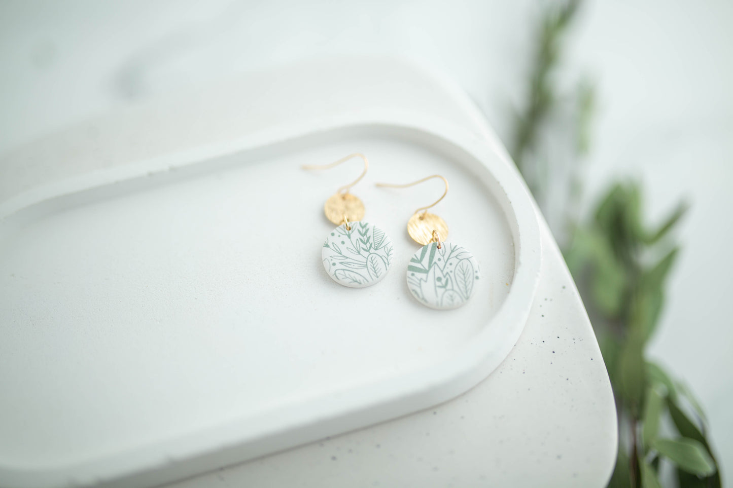 Clay Earrings | Flora Circle Dangles | Earth+Sky Collection