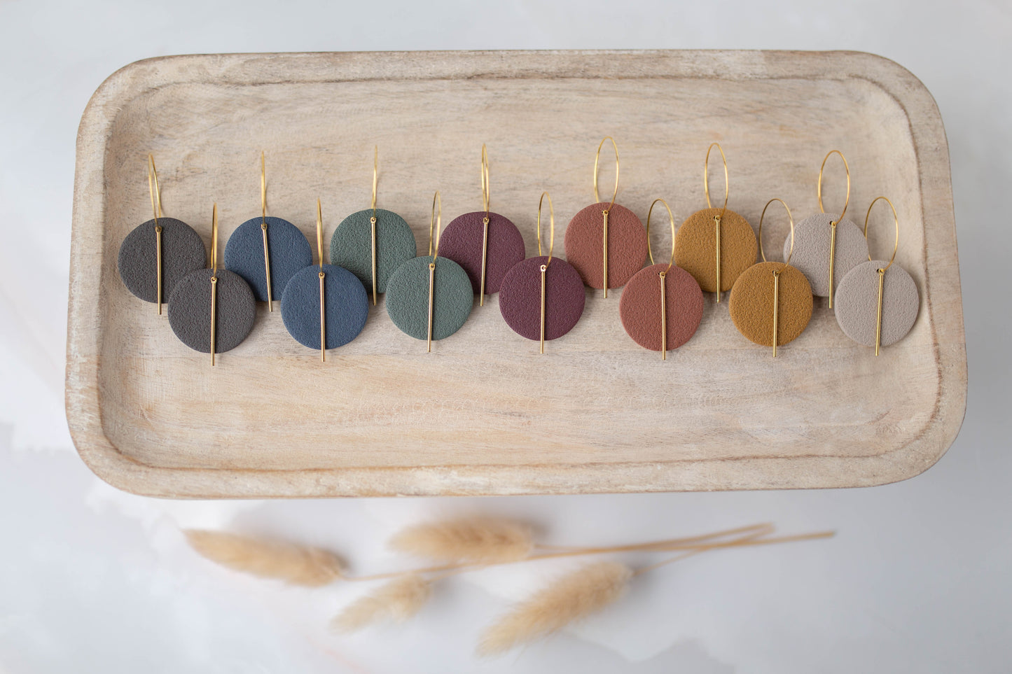 Clay Earrings | Simple Circle Hoops | All Things Fall Collection