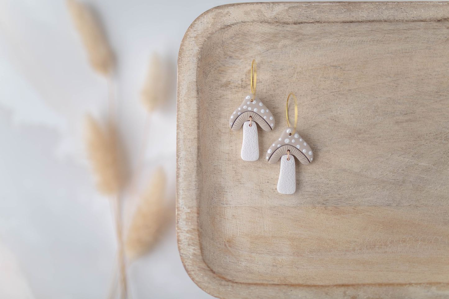 Clay Earrings | Mushroom Hoops | All Things Fall Collection