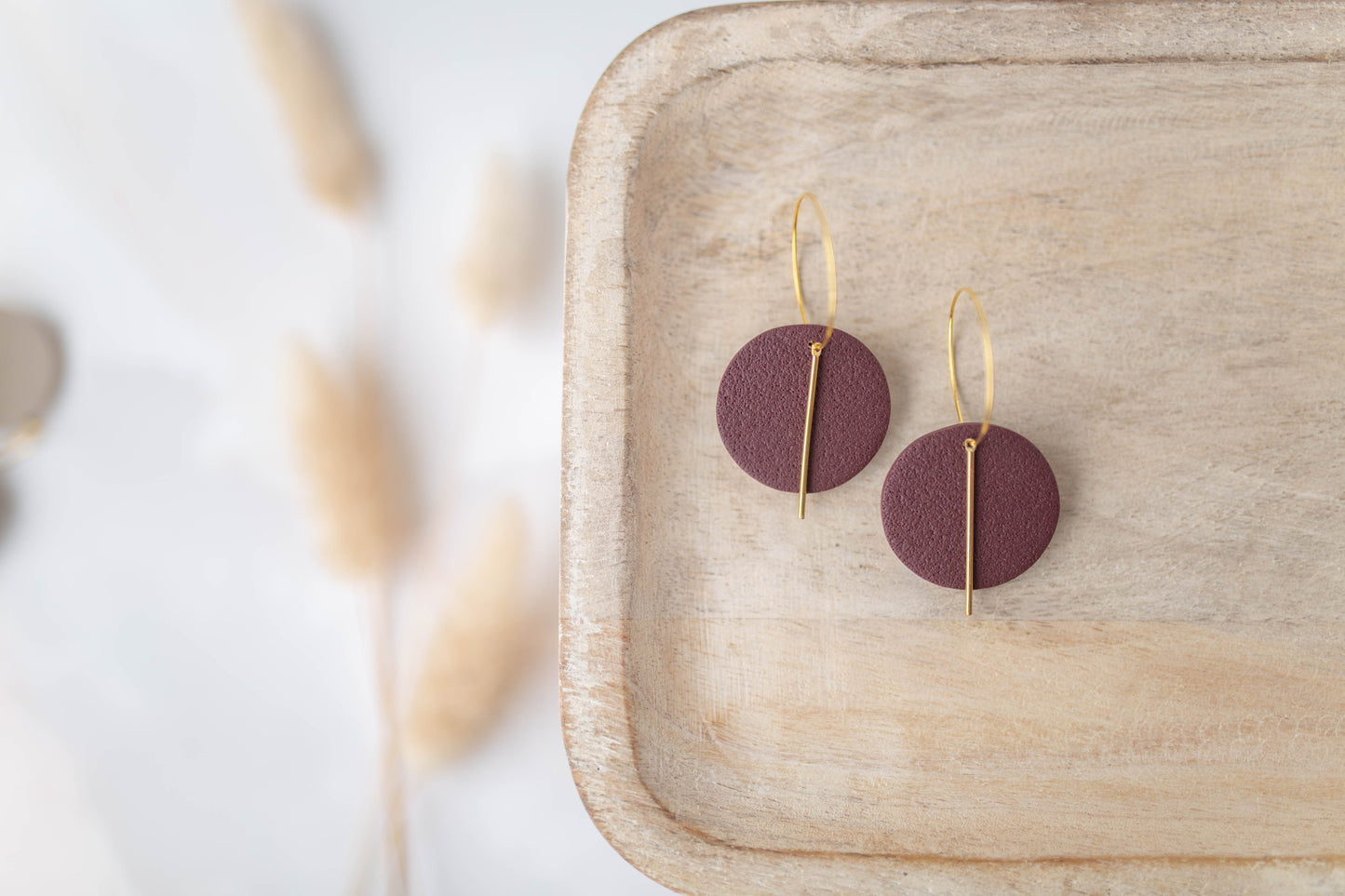 Clay Earrings | Simple Circle Hoops | All Things Fall Collection