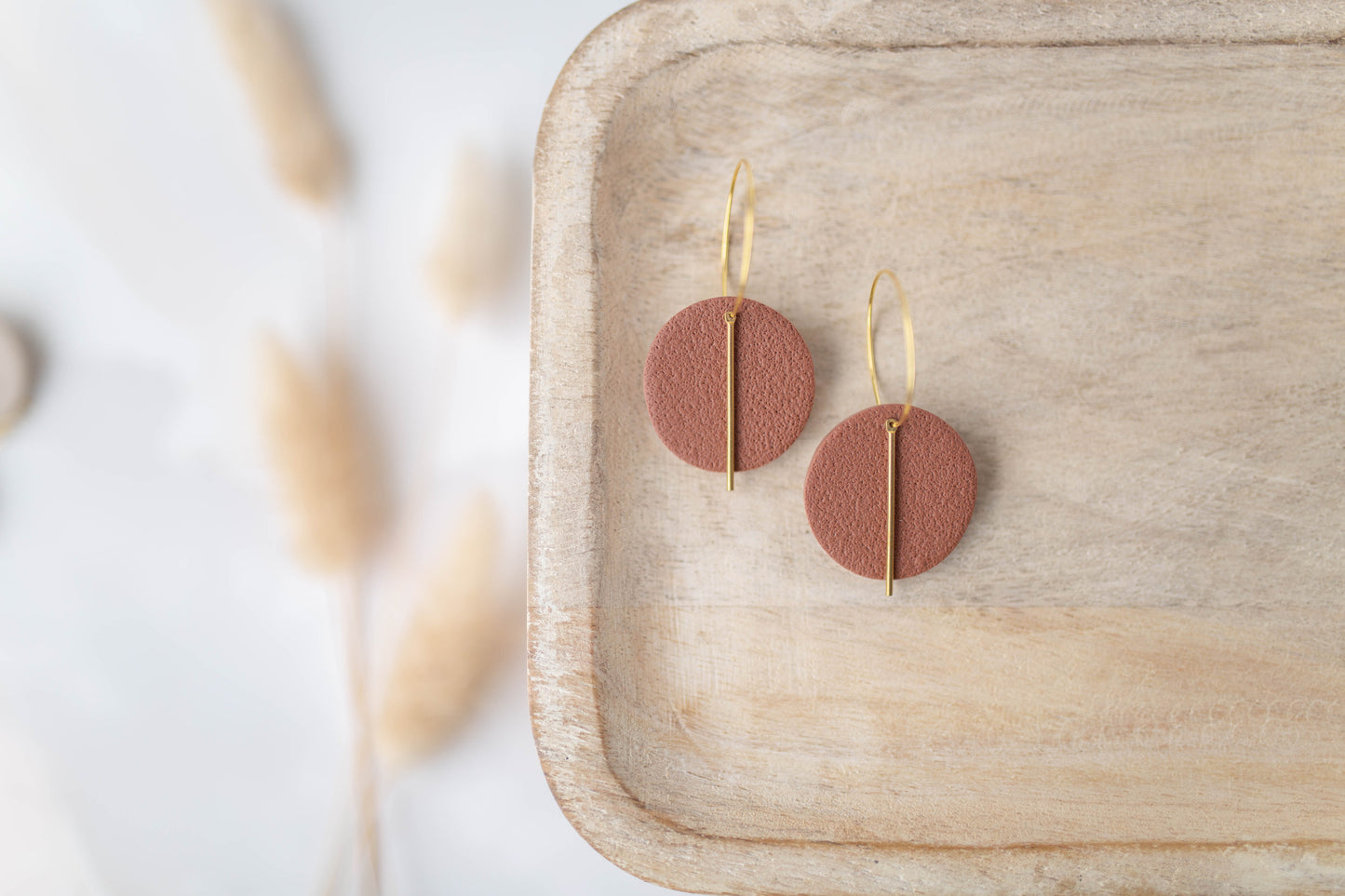 Clay Earrings | Simple Circle Hoops | All Things Fall Collection
