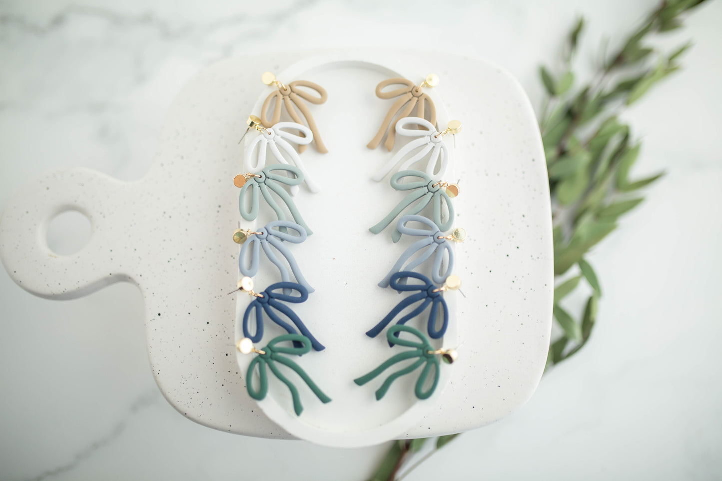 Clay Earrings | Bow Dangles | Earth+Sky Collection