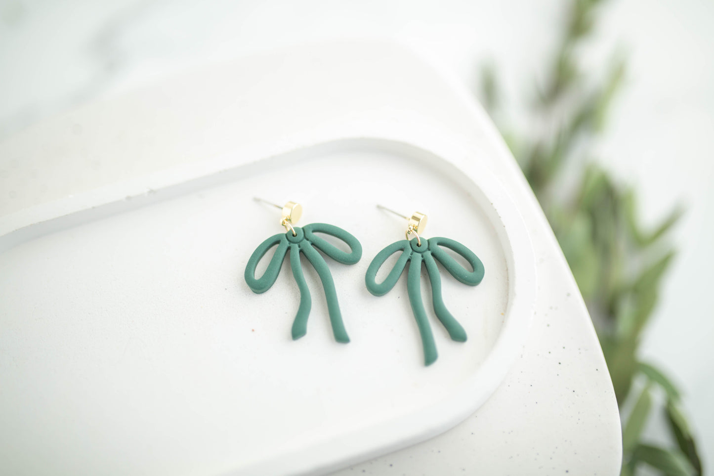 Clay Earrings | Bow Dangles | Earth+Sky Collection