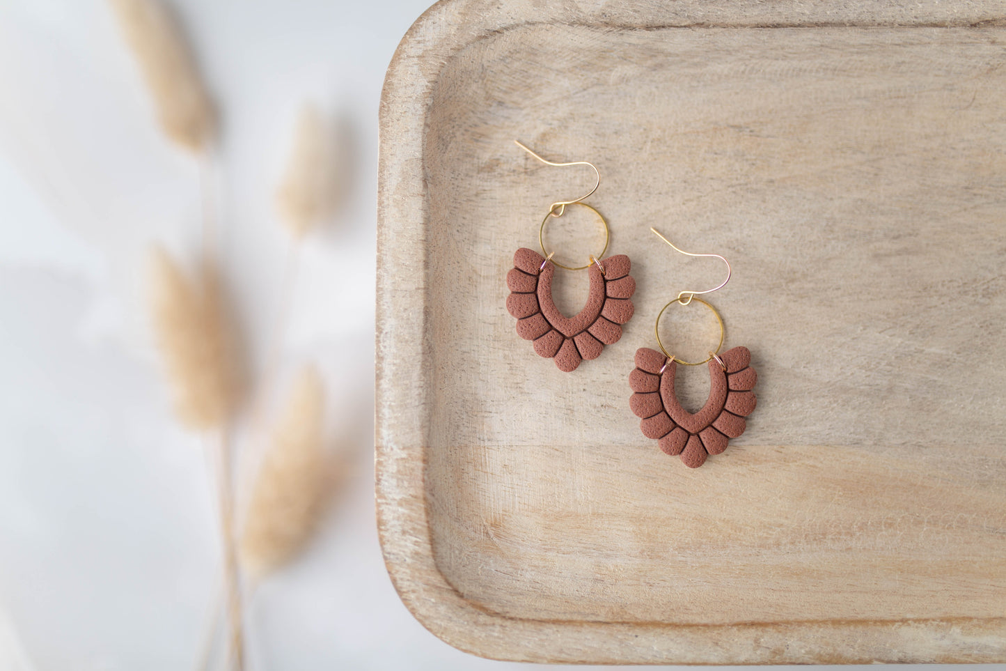 Clay Earrings | Scallop Dangles | All Things Fall Collection