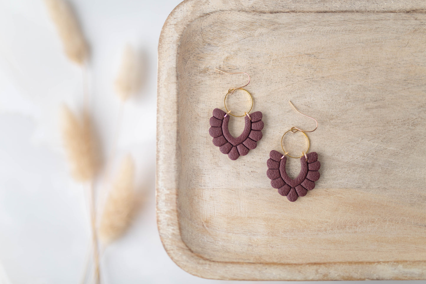 Clay Earrings | Scallop Dangles | All Things Fall Collection