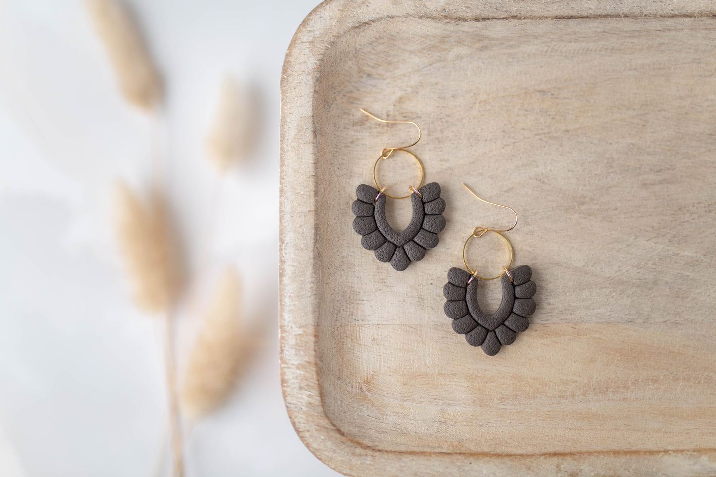 Clay Earrings | Scallop Dangles | All Things Fall Collection