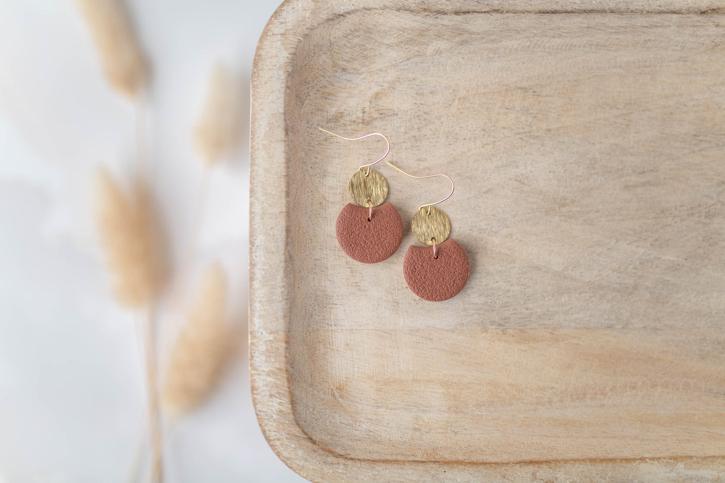 Clay Earrings | Mini Cut-Out Circle Dangles | All Things Fall Collection