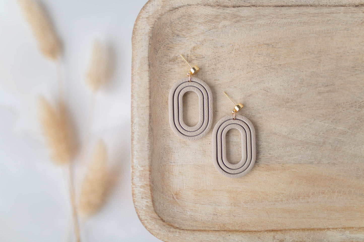 Clay Earrings | Oval Dangles | All Things Fall Collection