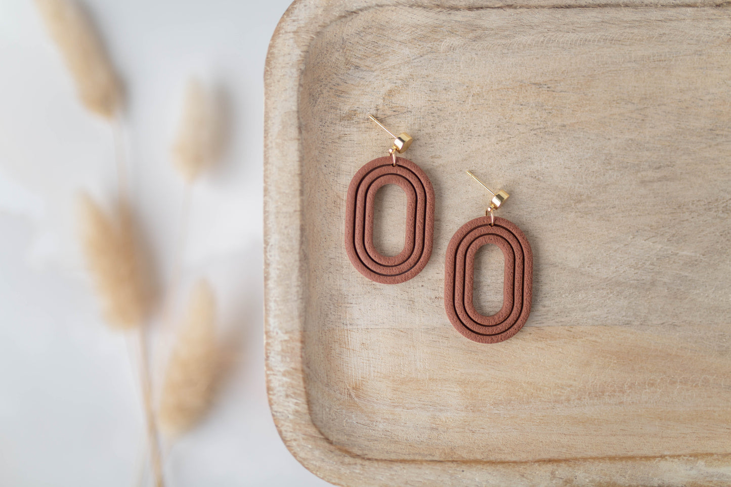 Clay Earrings | Oval Dangles | All Things Fall Collection
