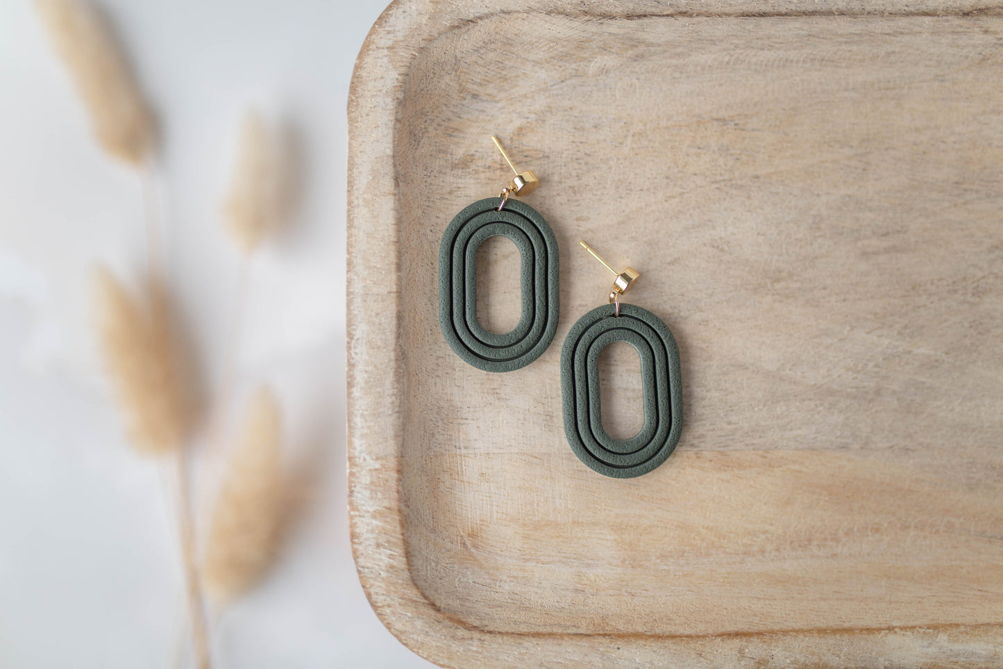 Clay Earrings | Oval Dangles | All Things Fall Collection