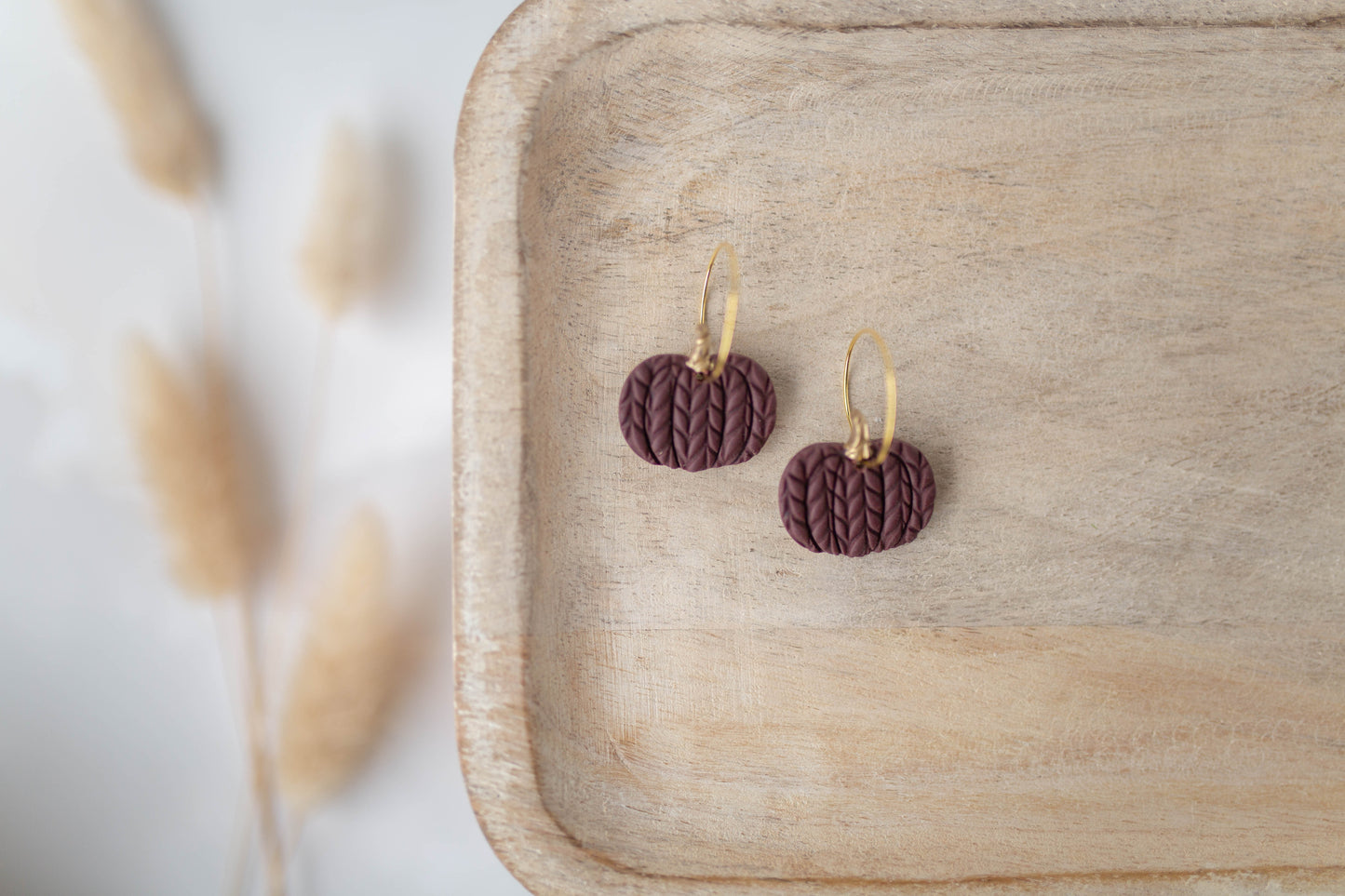 Clay Earrings | Pumpkin Hoops | All Things Fall Collection