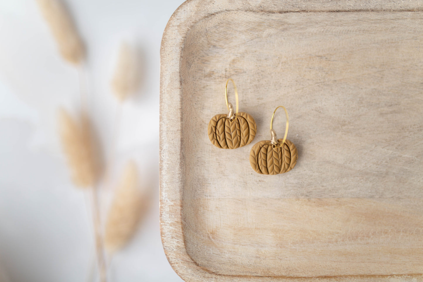 Clay Earrings | Pumpkin Hoops | All Things Fall Collection