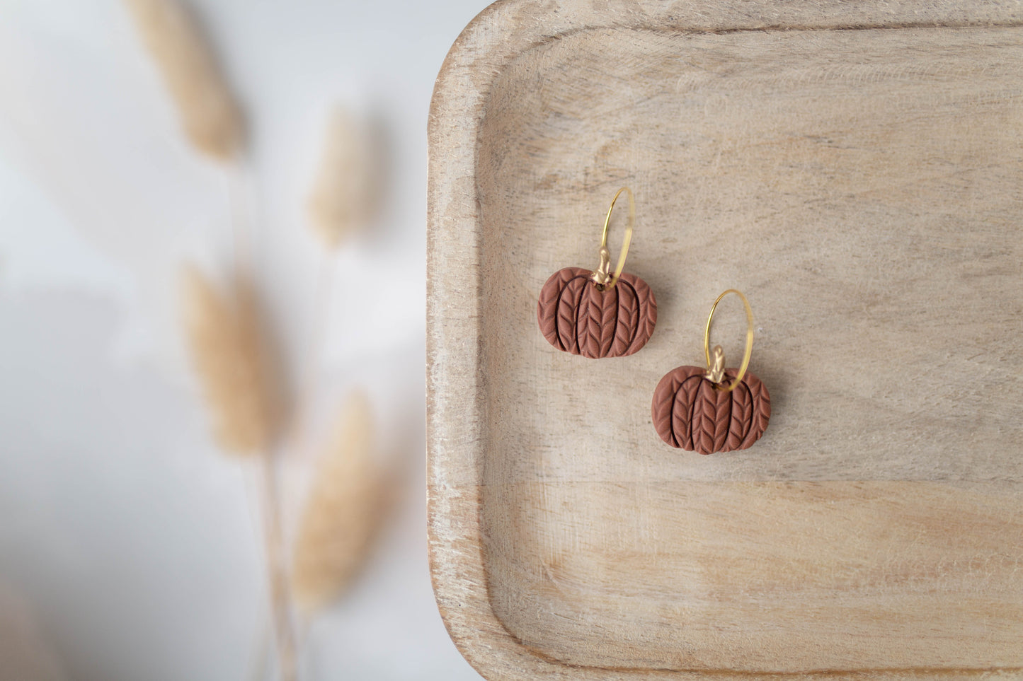 Clay Earrings | Pumpkin Hoops | All Things Fall Collection