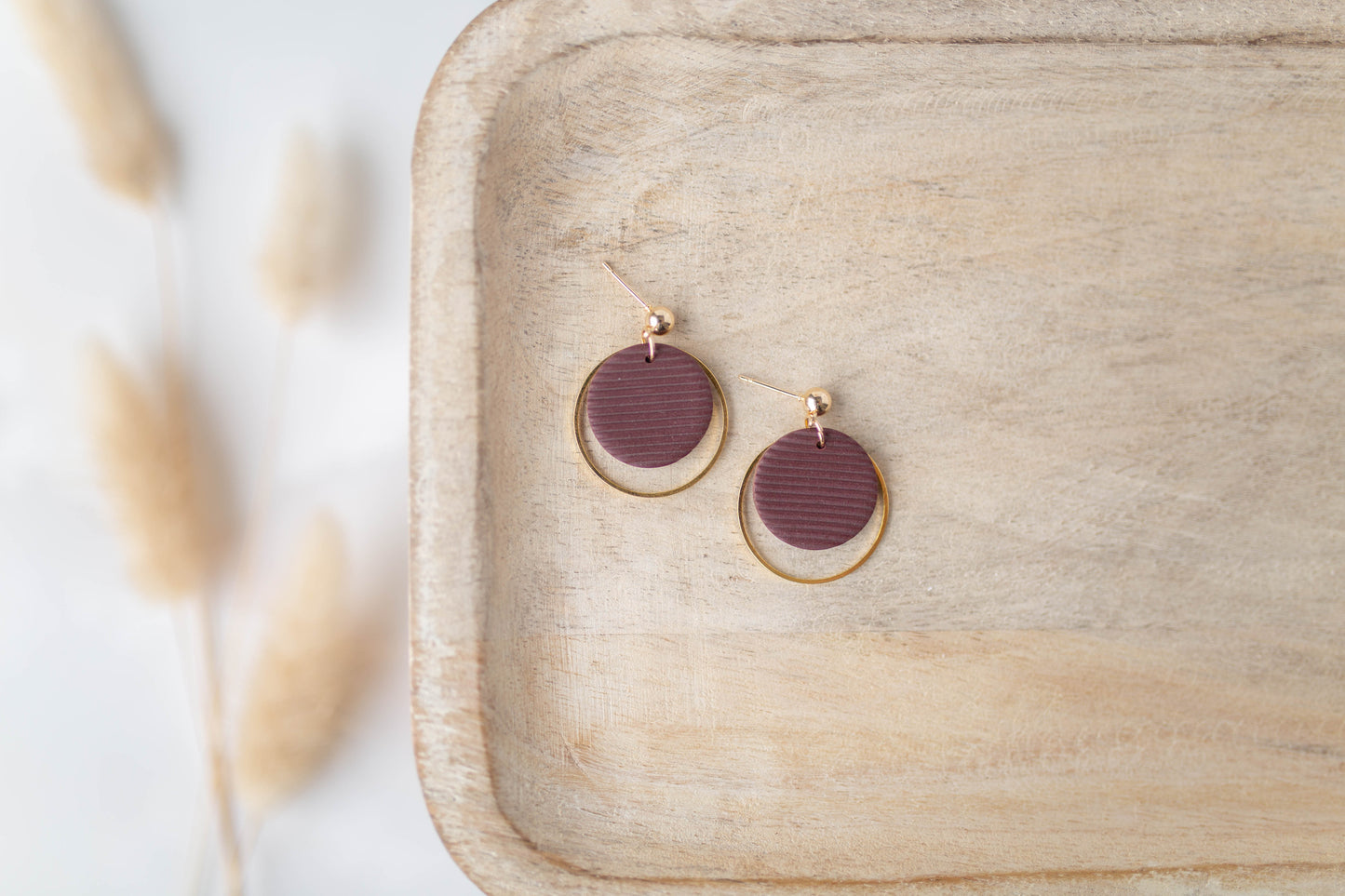 Clay Earrings | Dainty Circle Dangles | All Things Fall Collection