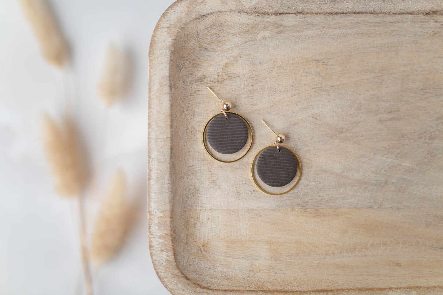Clay Earrings | Dainty Circle Dangles | All Things Fall Collection