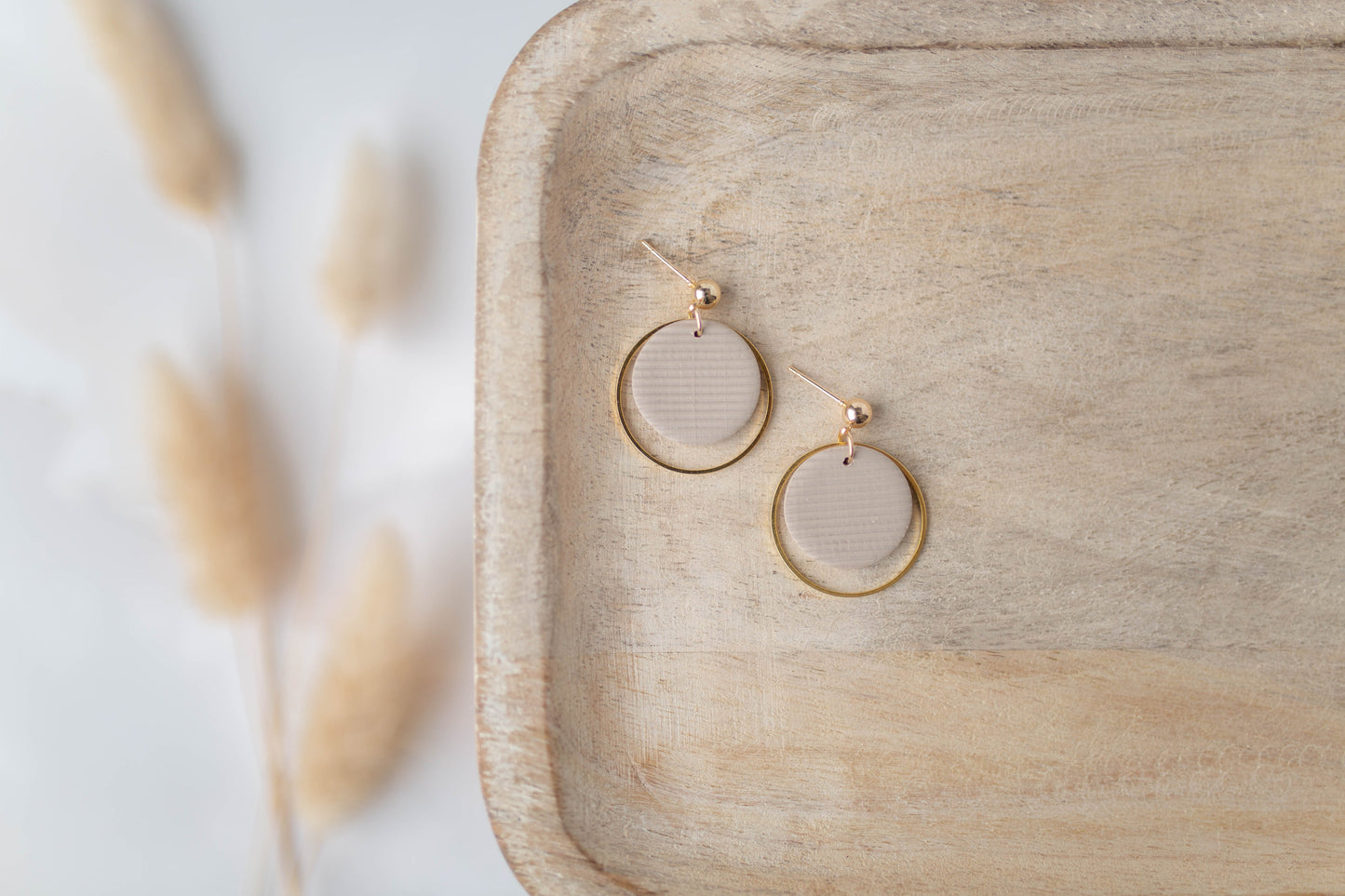 Clay Earrings | Dainty Circle Dangles | All Things Fall Collection