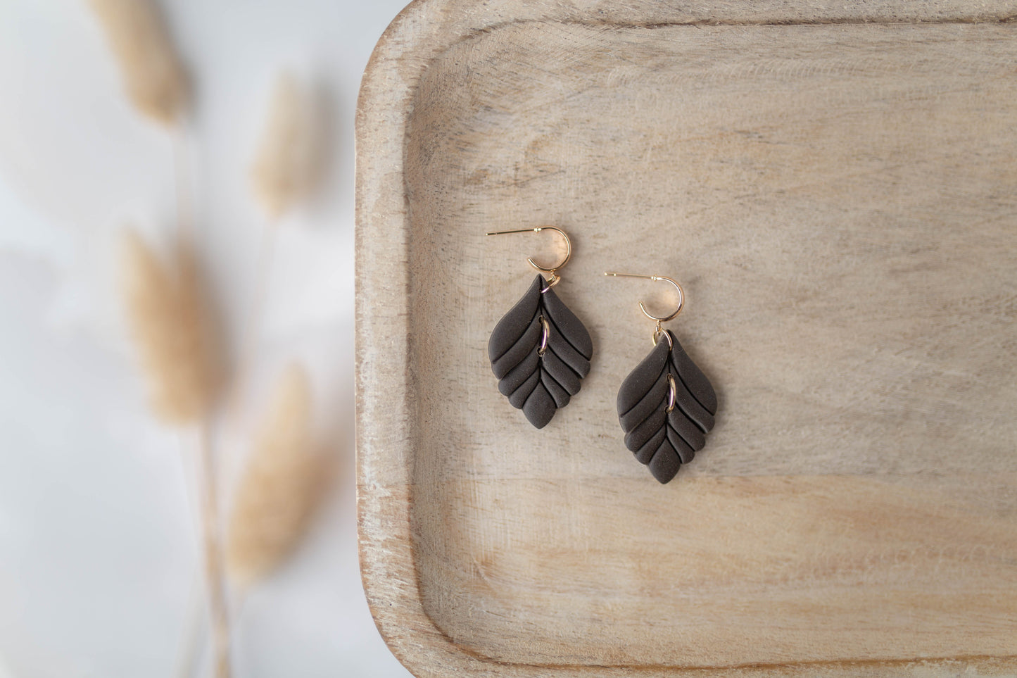 Clay Earrings | Dainty Leaf Dangles | All Things Fall Collection