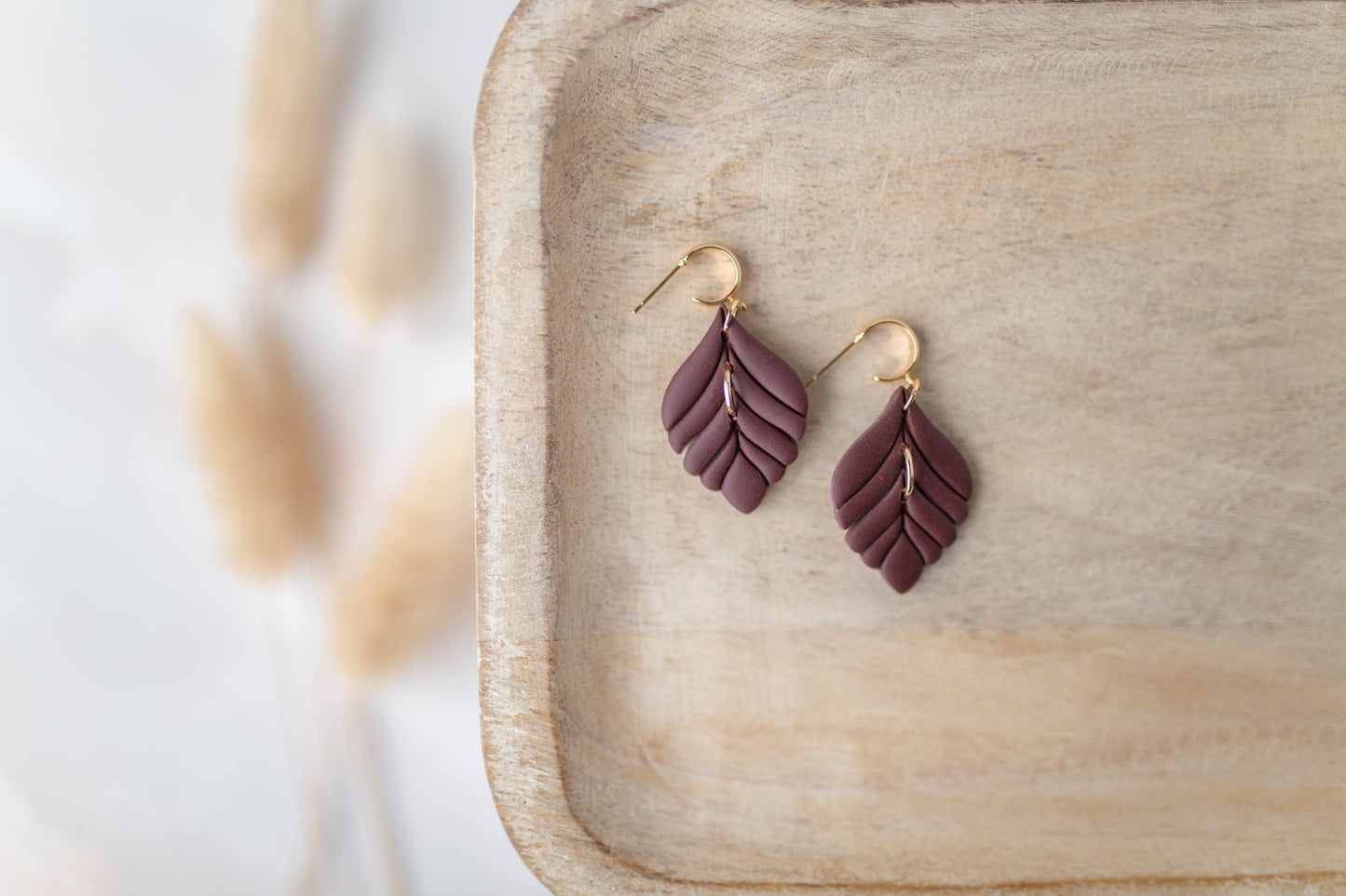 Clay Earrings | Dainty Leaf Dangles | All Things Fall Collection