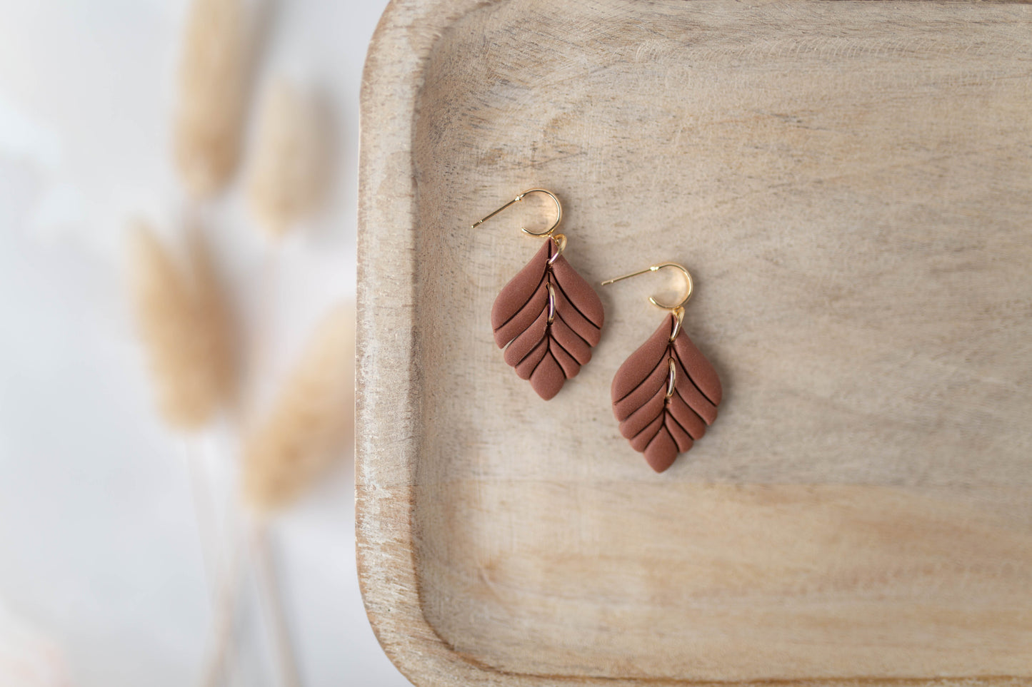 Clay Earrings | Dainty Leaf Dangles | All Things Fall Collection