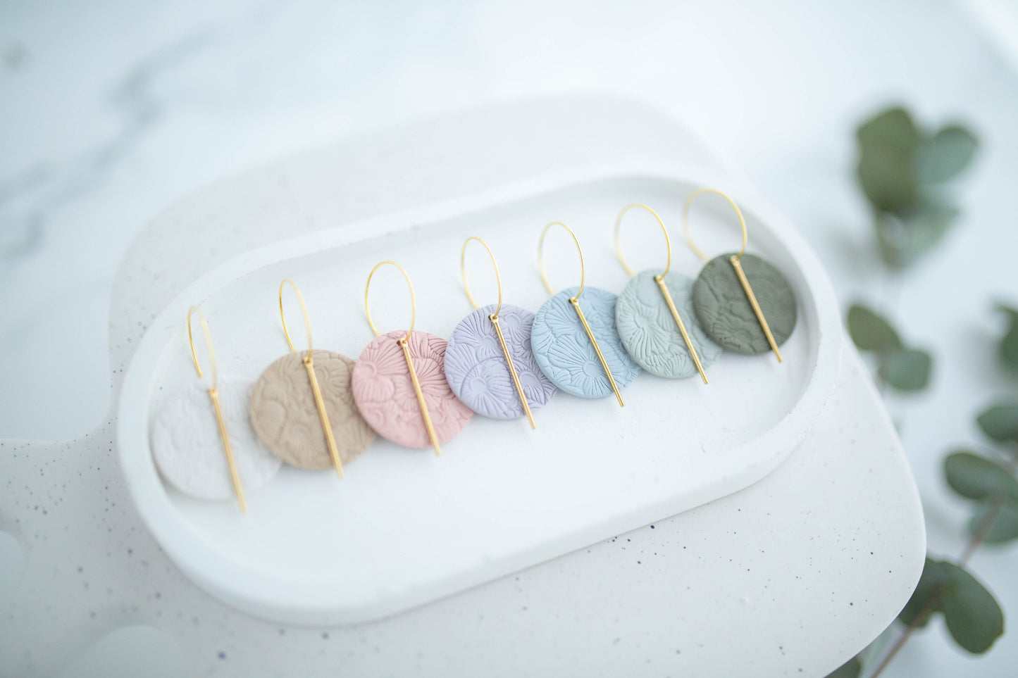 Clay Earrings | Simple Circle Hoops | Spring Fling Collection
