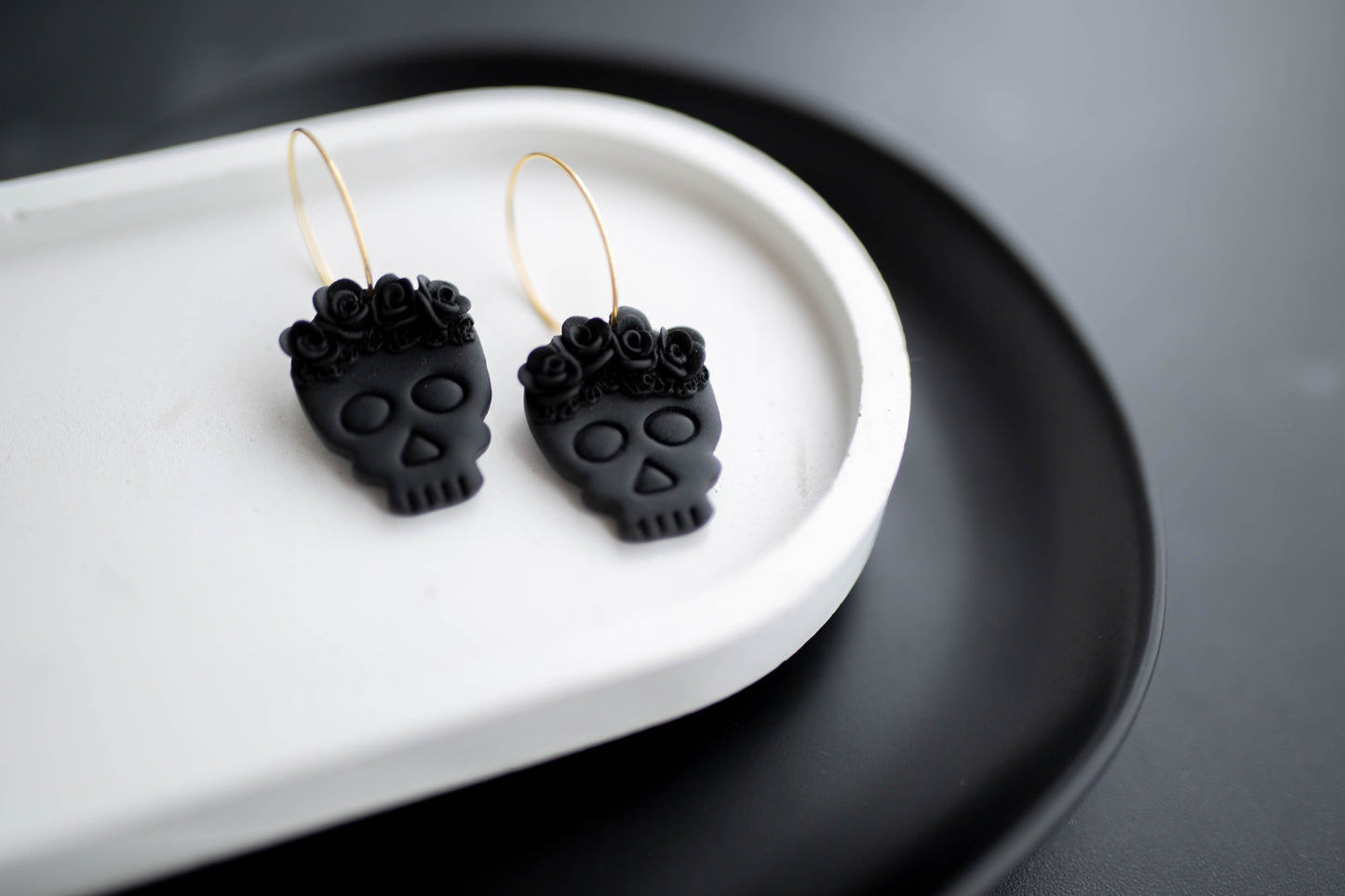 Clay Earrings | Gothic Sugar Skulls | Boo Collection