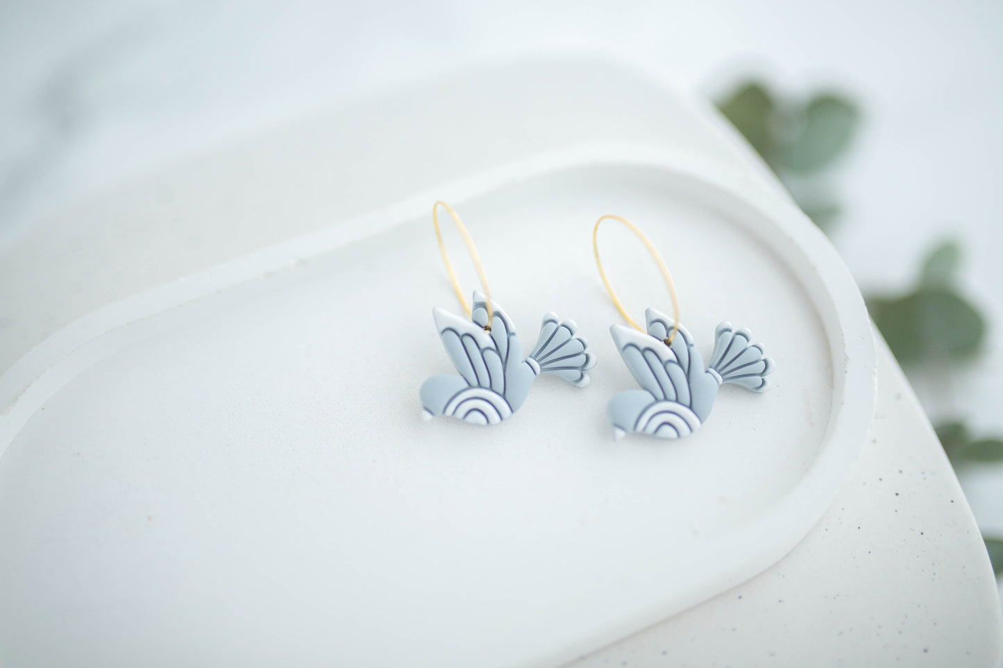 Clay Earrings | Blue Bird Hoops | Spring Fling Collection