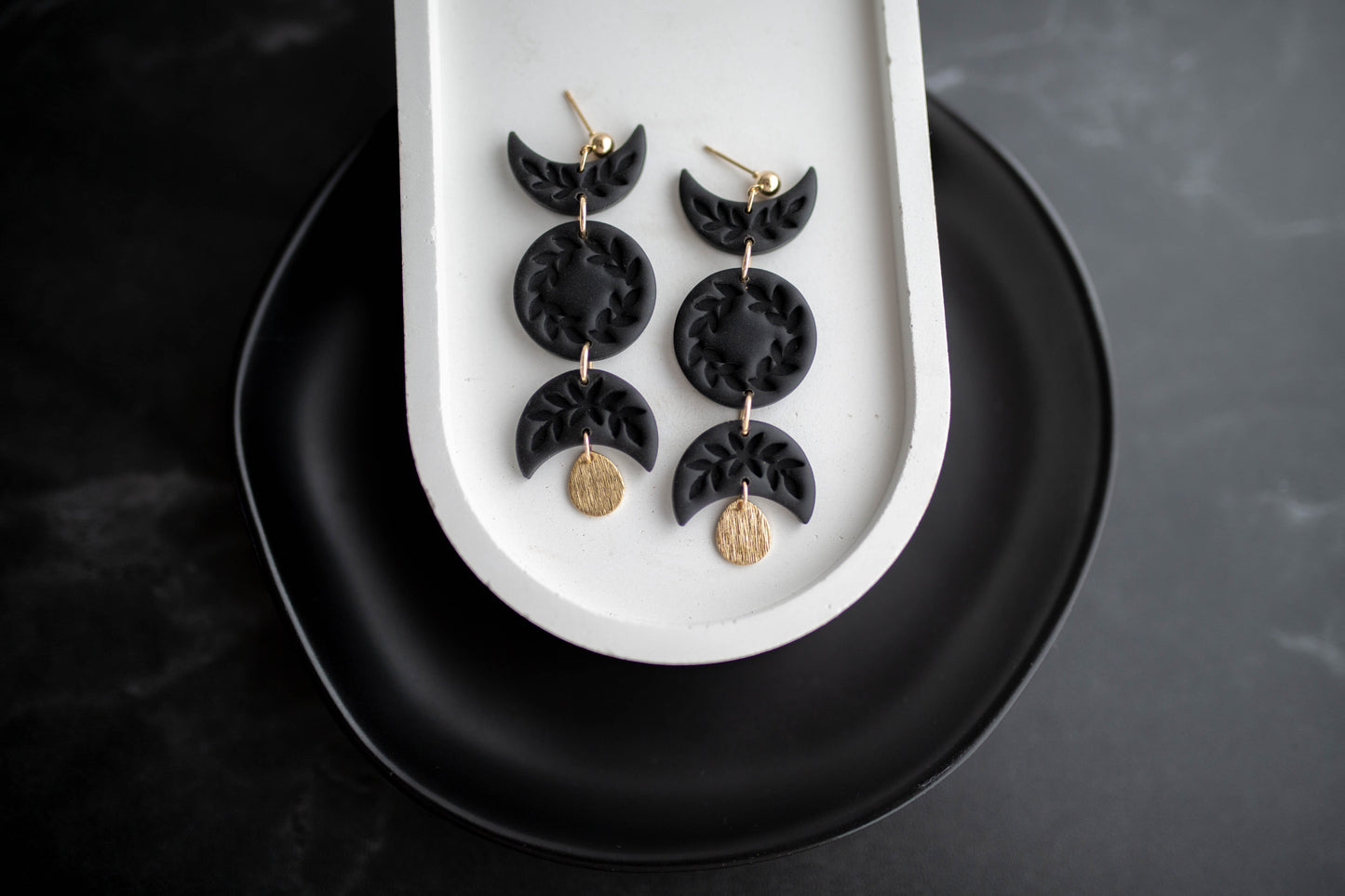 Clay Earrings | Botanical Moon Phases | Boo Collection