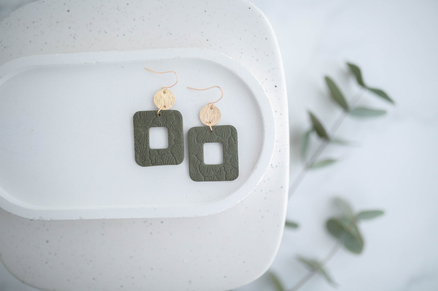 Clay Earrings | Floral Rectangle Dangles | Spring Fling Collection