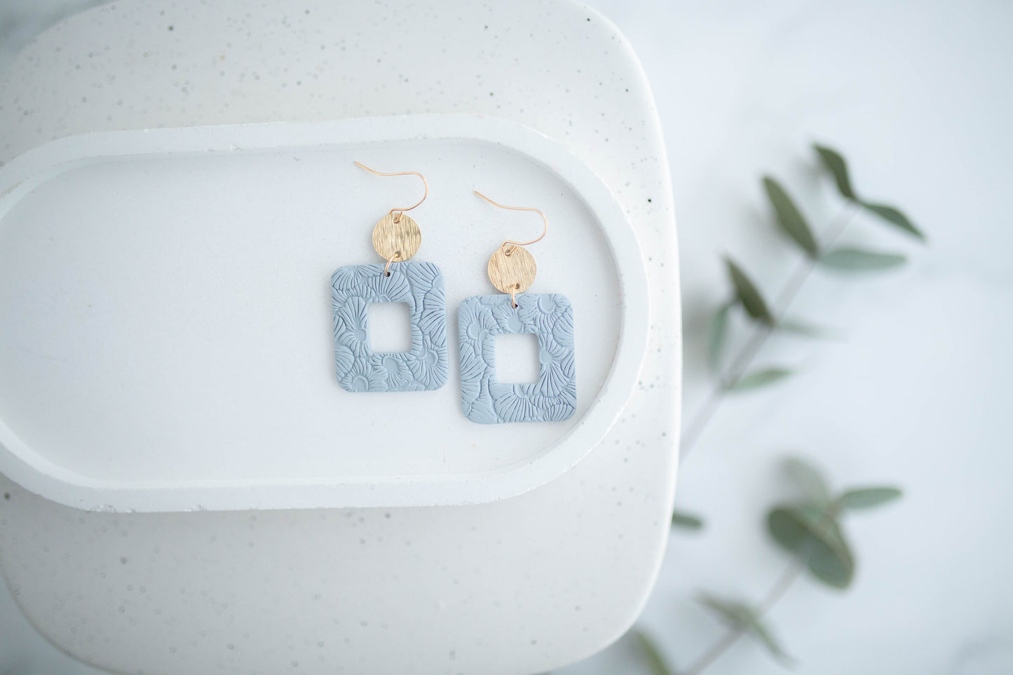 Clay Earrings | Floral Rectangle Dangles | Spring Fling Collection