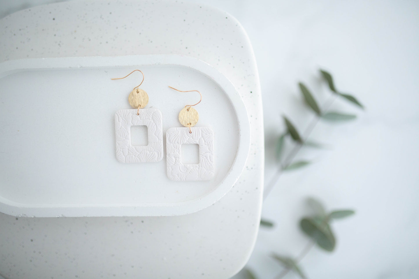 Clay Earrings | Floral Rectangle Dangles | Spring Fling Collection