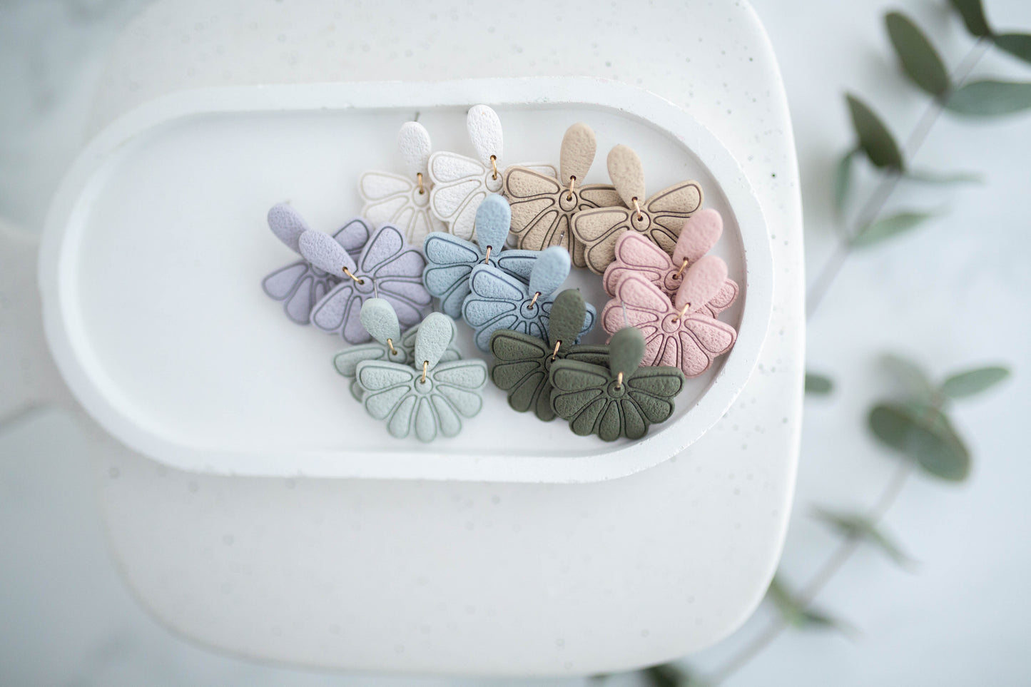 Clay Earrings | Boho Floral Dangles | Spring Fling Collection