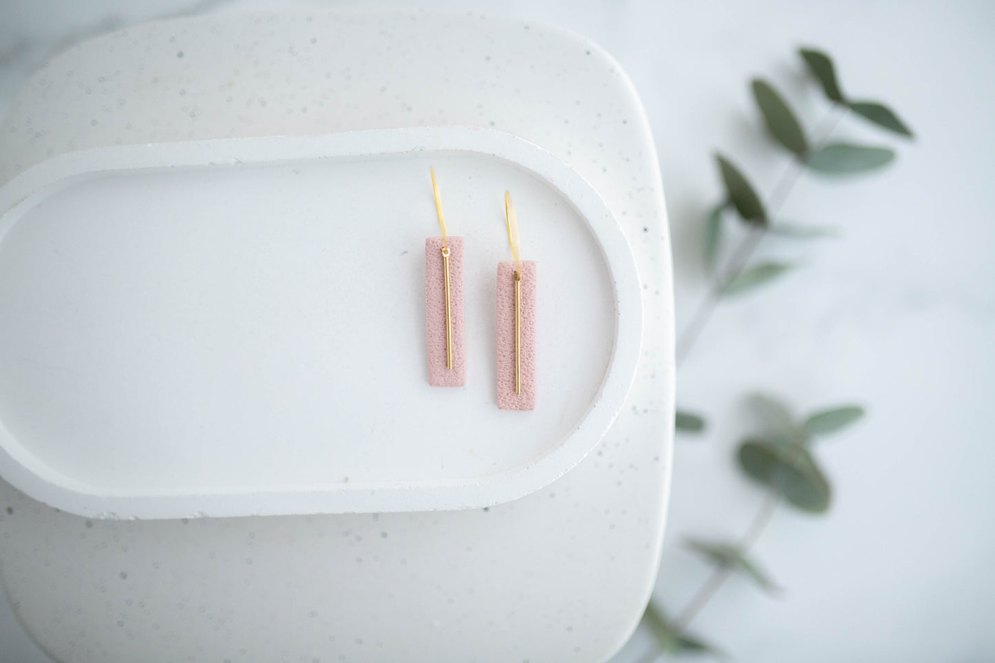 Clay Earrings | Simple Rectangle Mini Hoops | Spring Fling Collection