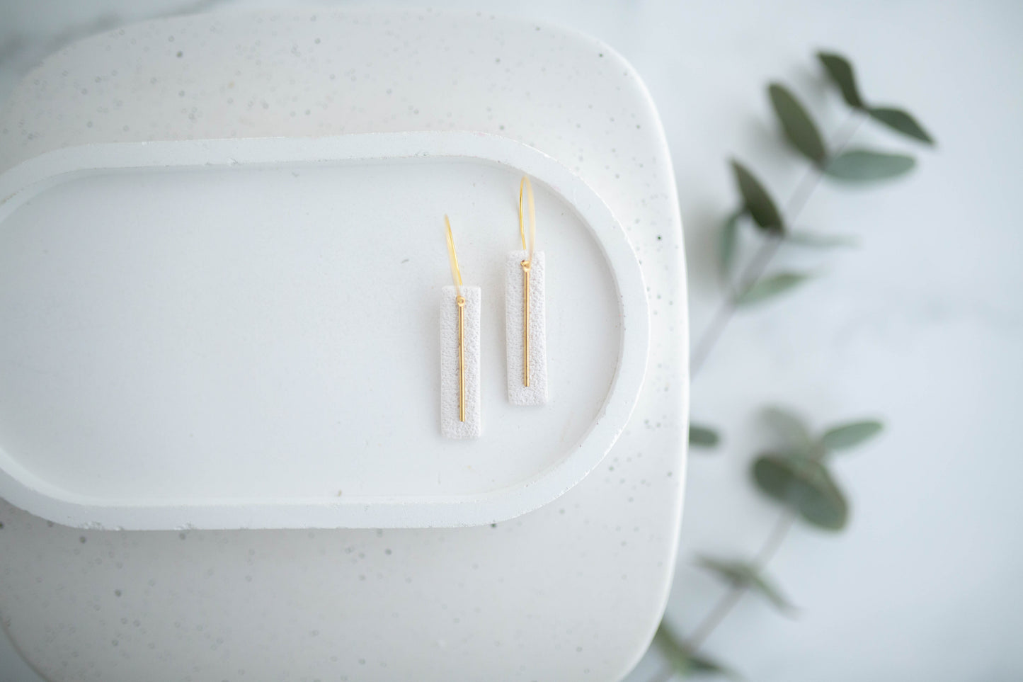 Clay Earrings | Simple Rectangle Mini Hoops | Spring Fling Collection