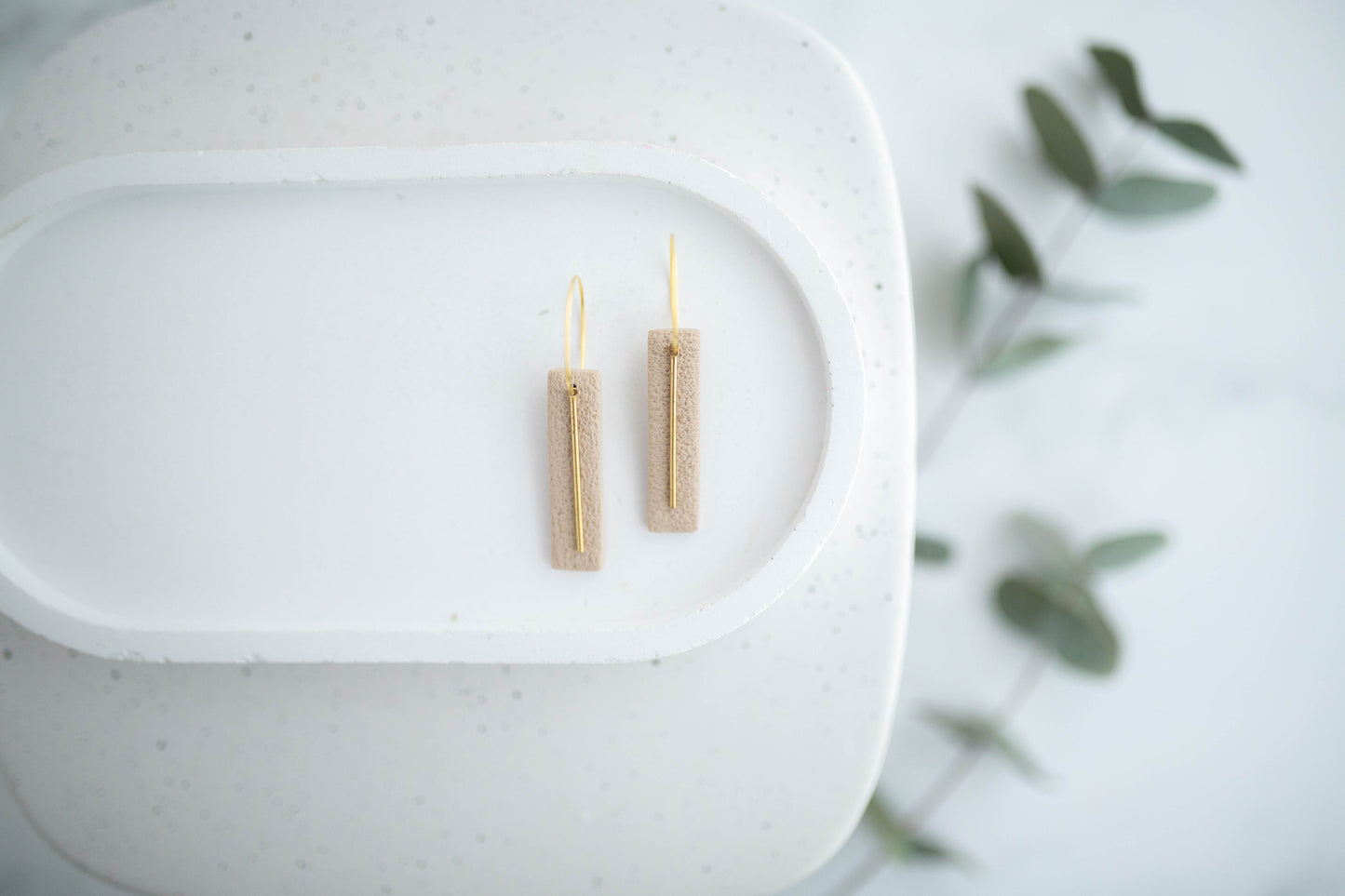 Clay Earrings | Simple Rectangle Mini Hoops | Spring Fling Collection