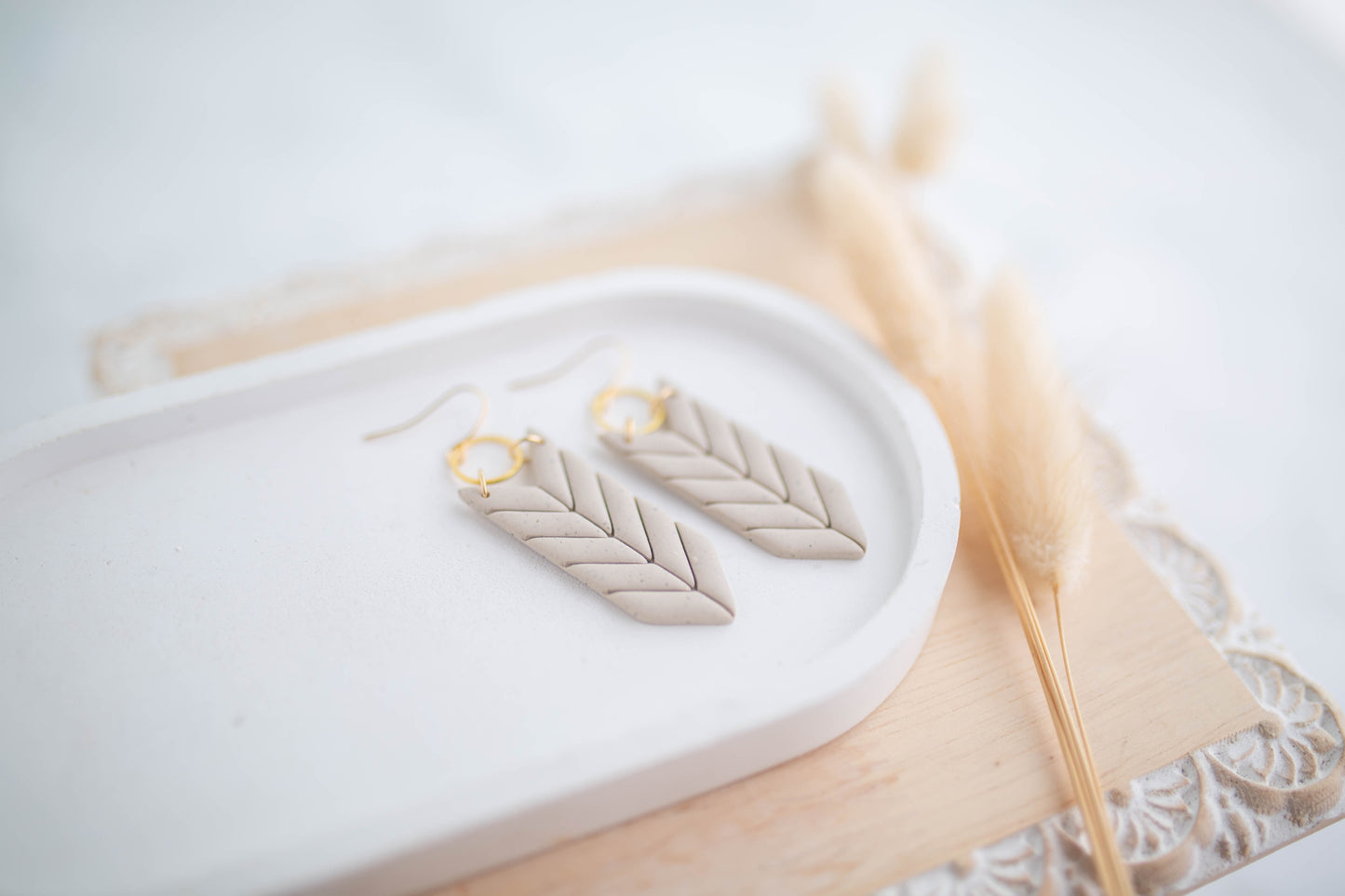 Clay Earrings | Fletching Dangles | Cozy Cowgirl Collection