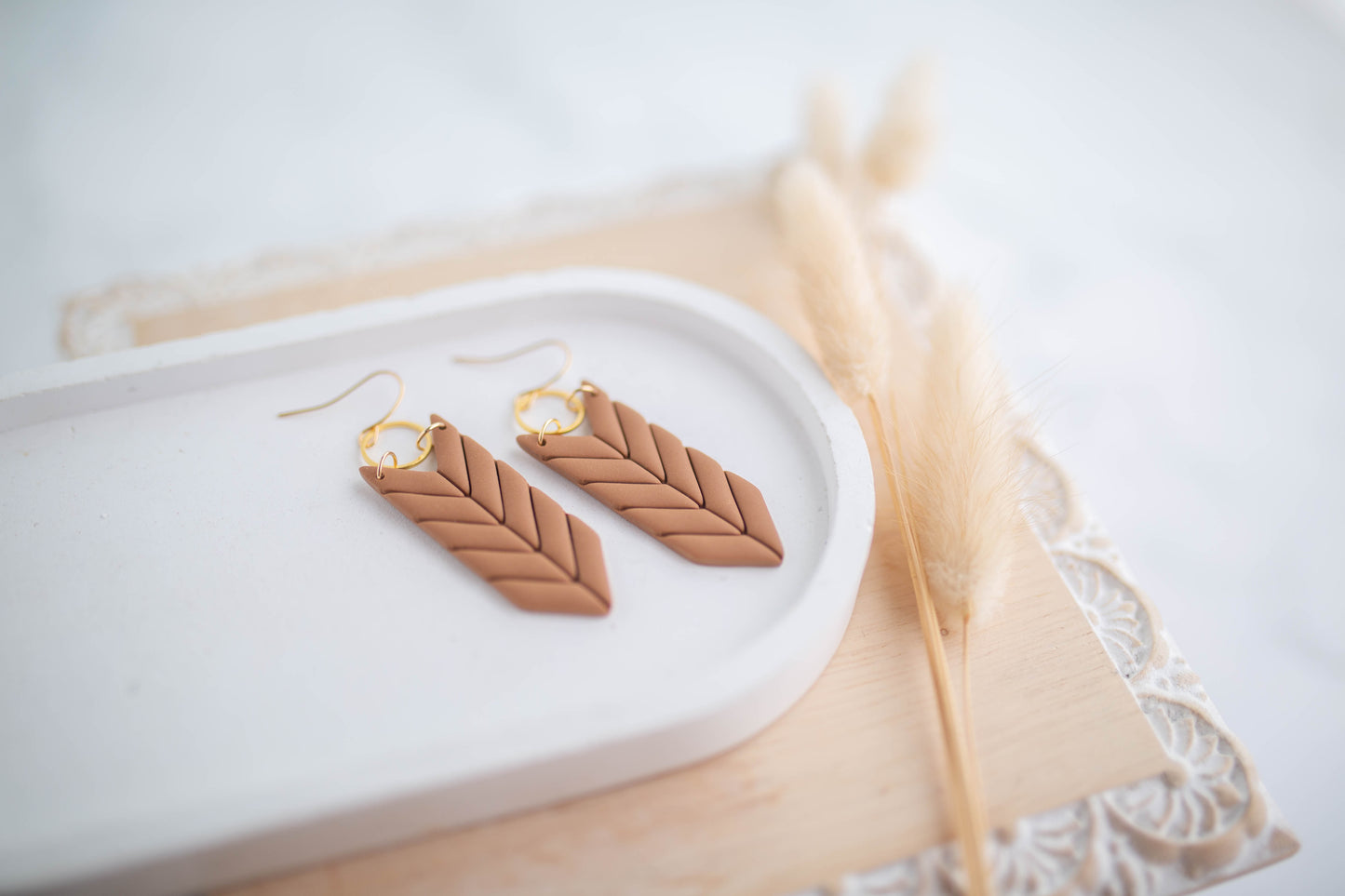 Clay Earrings | Fletching Dangles | Cozy Cowgirl Collection