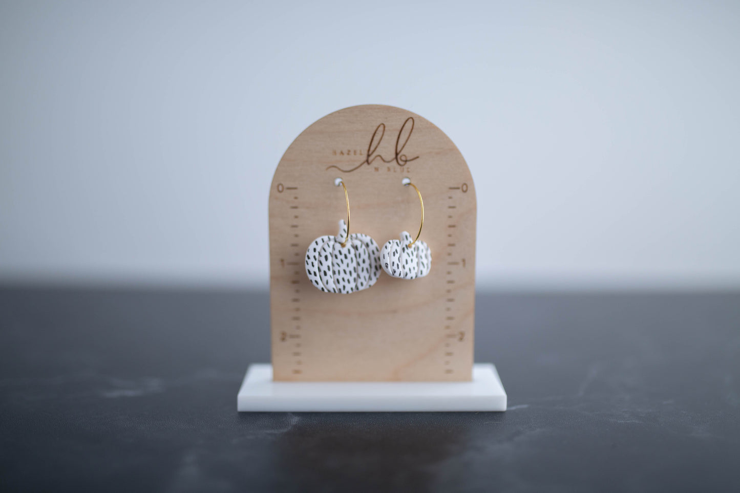 Clay Earrings |Mommy & Me Polka Dot Pumpkin Hoops | Boo Collection