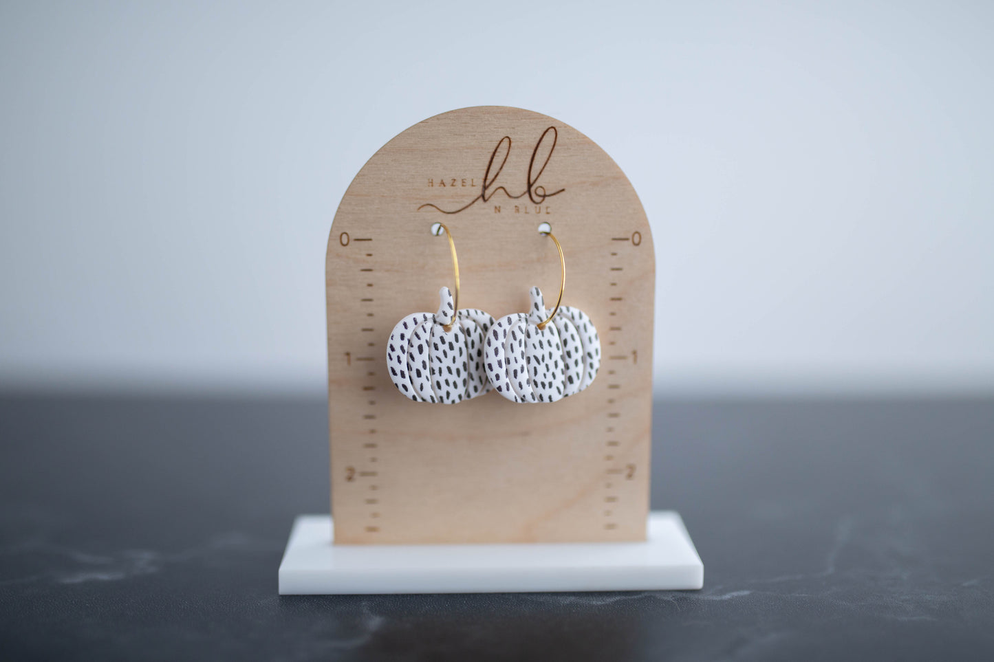 Clay Earrings | Polka Dot Pumpkin Hoops | Boo Collection