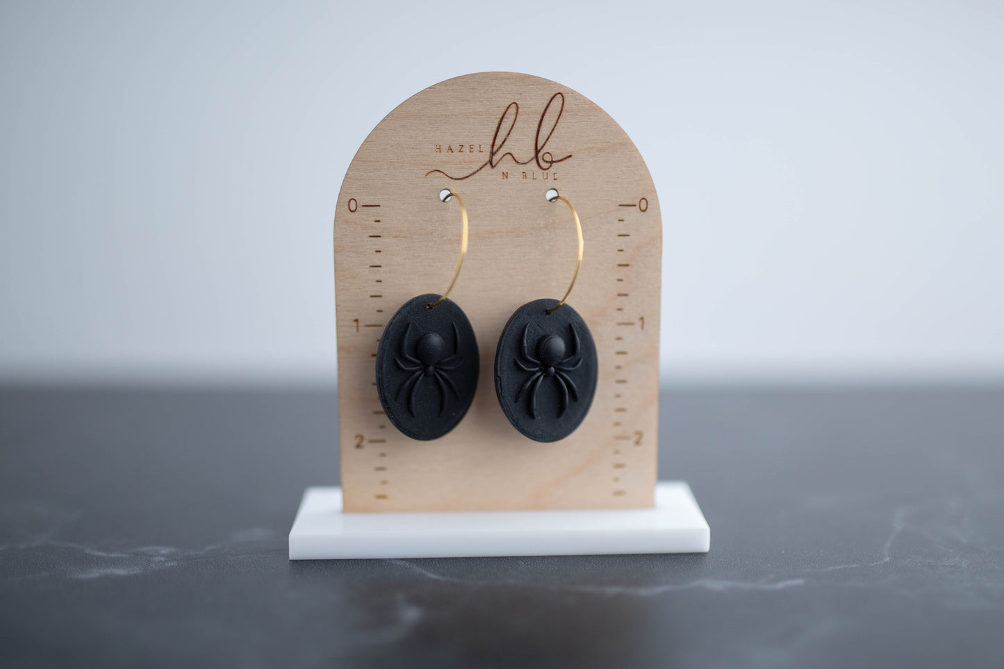 Clay Earrings | Black Widow Hoops | Boo Collection