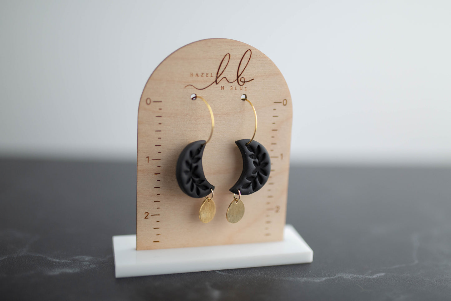 Clay Earrings | Botanical Moon Hoops | Boo Collection