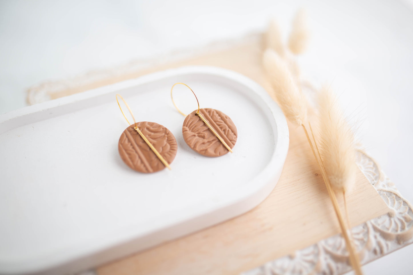 Clay Earrings | Western Simple Circle Hoops | Cozy Cowgirl Collection