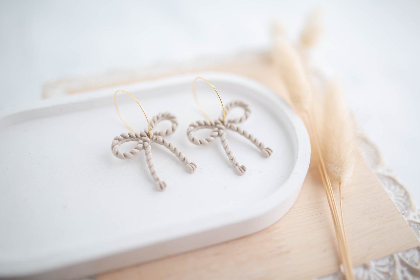 Clay Earrings | Latino Bow Hoops | Cozy Cowgirl Collection