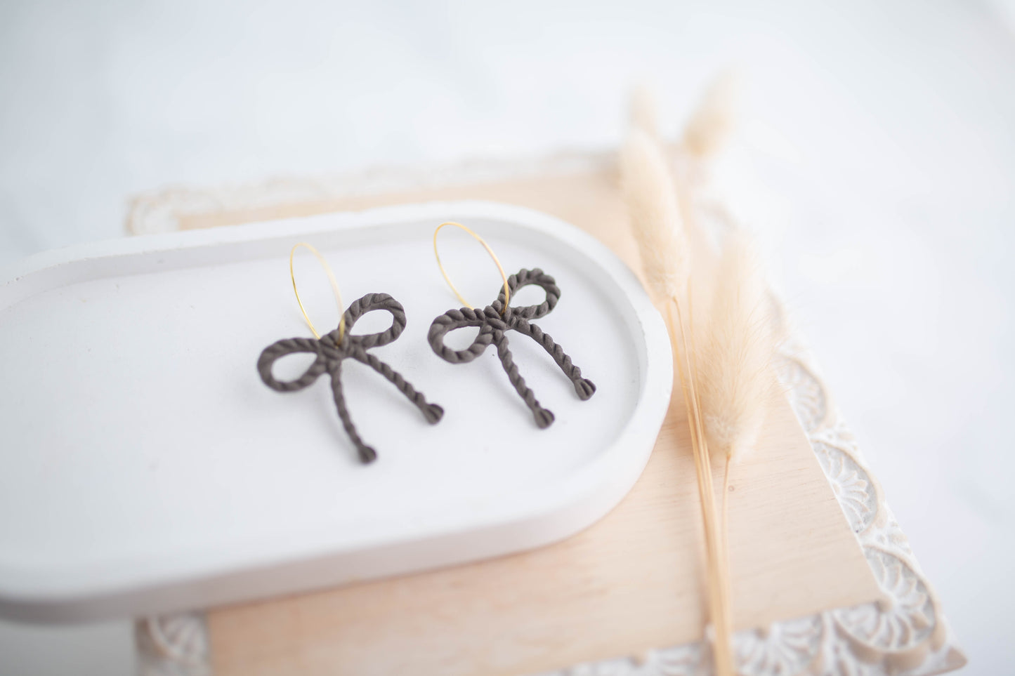 Clay Earrings | Latino Bow Hoops | Cozy Cowgirl Collection