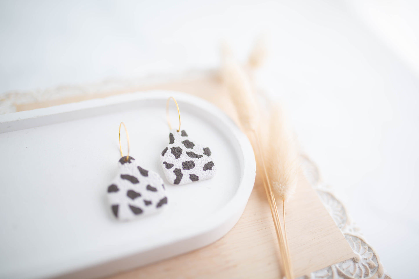Clay Earrings | Tag Mini Hoops | Cozy Cowgirl Collection
