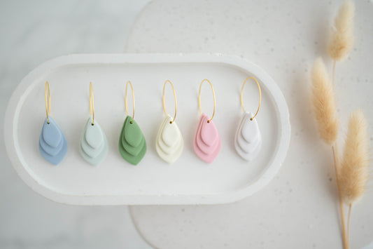 Clay Earrings | Stacked Hoops | Happy Collection