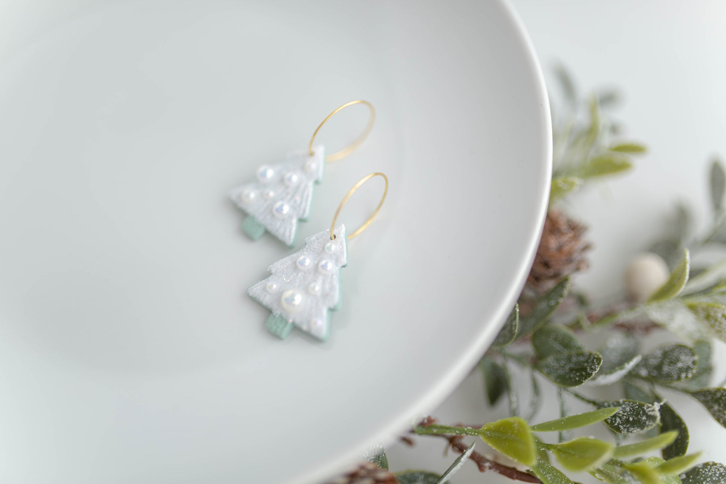 Clay Earrings | Bauble Tree Hoops | Merry Everything